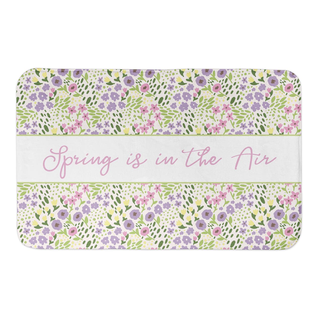 Whimsical Spring Floral Bath Mat 34" x 21" Bath Mat
